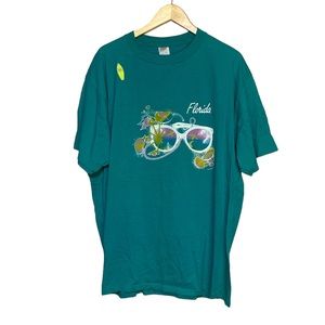Vintage Made In USA Florida Tropical Travel T-Shirt Multicolored Size 2XL